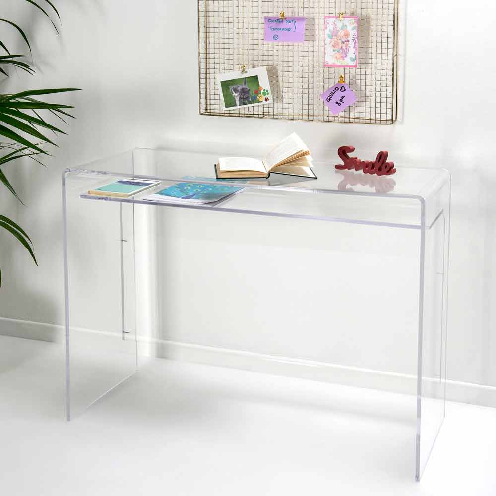 Scrivania trasparente in plexiglass per home office moderno