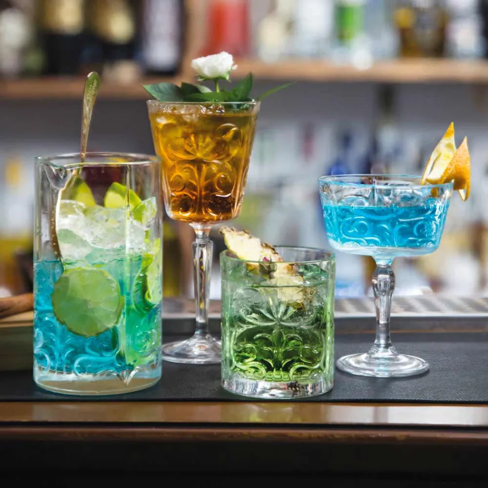 12 Bicchieri Double Old Fashioned Tumbler in Eco Cristallo di Lusso - Destino Viadurini
