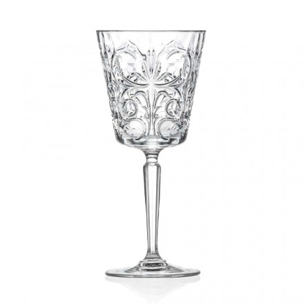 12 Calici per Acqua Bibite o Cocktail Design in Eco Cristallo Decorato - Destino Viadurini