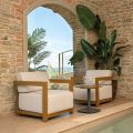 2 Poltrone con Tavolino in Alluminio con Trasferimento Termico Effetto Legno - Camper