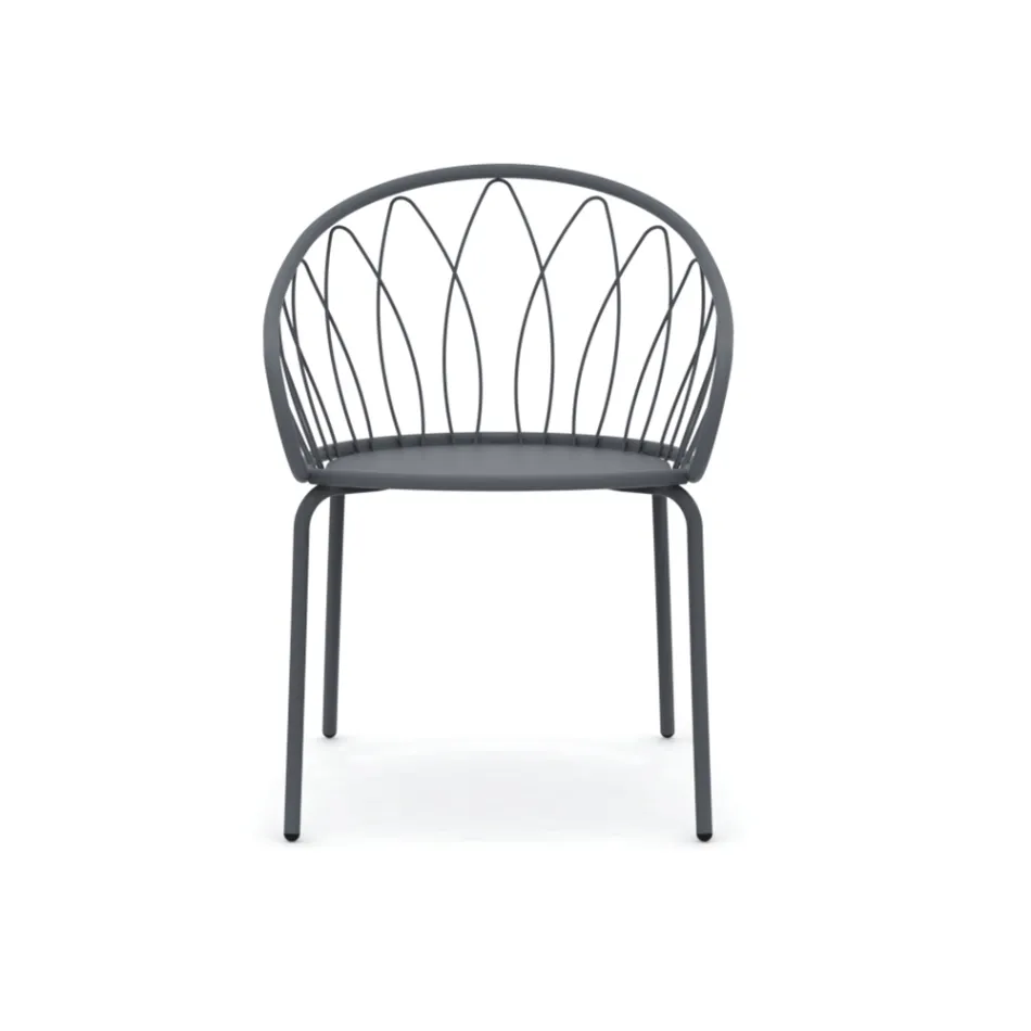 2 Poltrone Impilabili da Giardino in Metallo e Cuscino Made in Italy - Fontana Viadurini