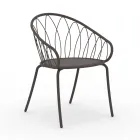 2 Poltrone Impilabili da Giardino in Metallo e Cuscino Made in Italy - Fontana Viadurini