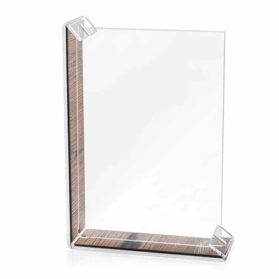 2 Portafoto Multiplo da Tavolo in Plexiglass Colorato o con Legno - Menelao Viadurini