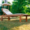 Lettino regolabile da giardino in legno di teak