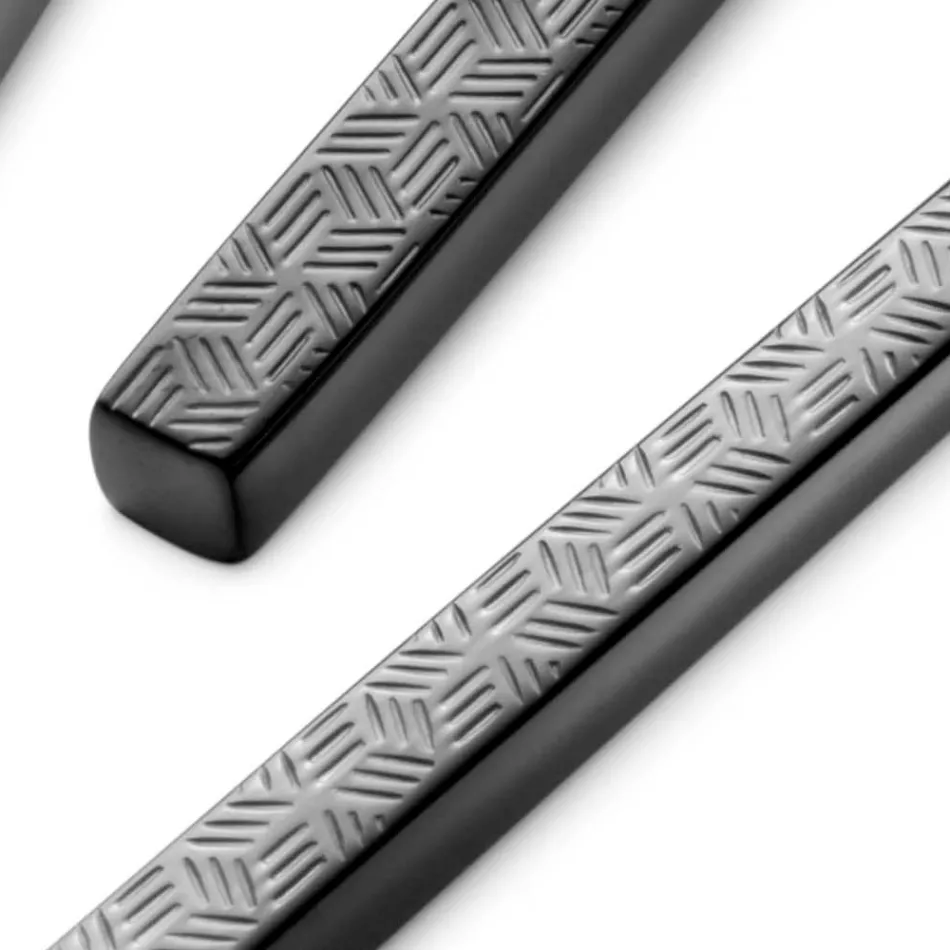 24 Posate in Acciaio Forgiato Lucido con Origami Made in Italy - Osaka Viadurini