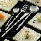 24 Posate in Acciaio Forgiato Lucido di Diverse Finiture Made in Italy - Osaka Viadurini