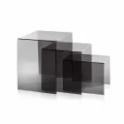 3 tavolini sovrapponibili fumé Amalia, design moderno, made in Italy Viadurini