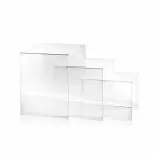 3 tavolini sovrapponibili trasparenti di design Amalia, made in Italy Viadurini