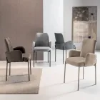 4 Poltroncine in Tessuto Colorato e Struttura in Metallo Verniciato - Lamberta Viadurini