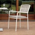 4 Poltrone Impilabili da Giardino in Alluminio e Corda - Lunaris