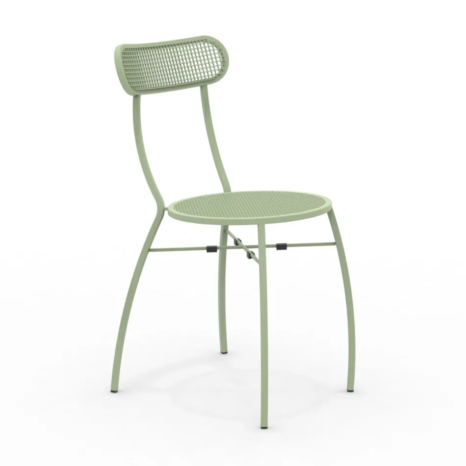 4 Sedie da Giardino in Metallo di Diversi Colori Made in Italy - Siepe Viadurini