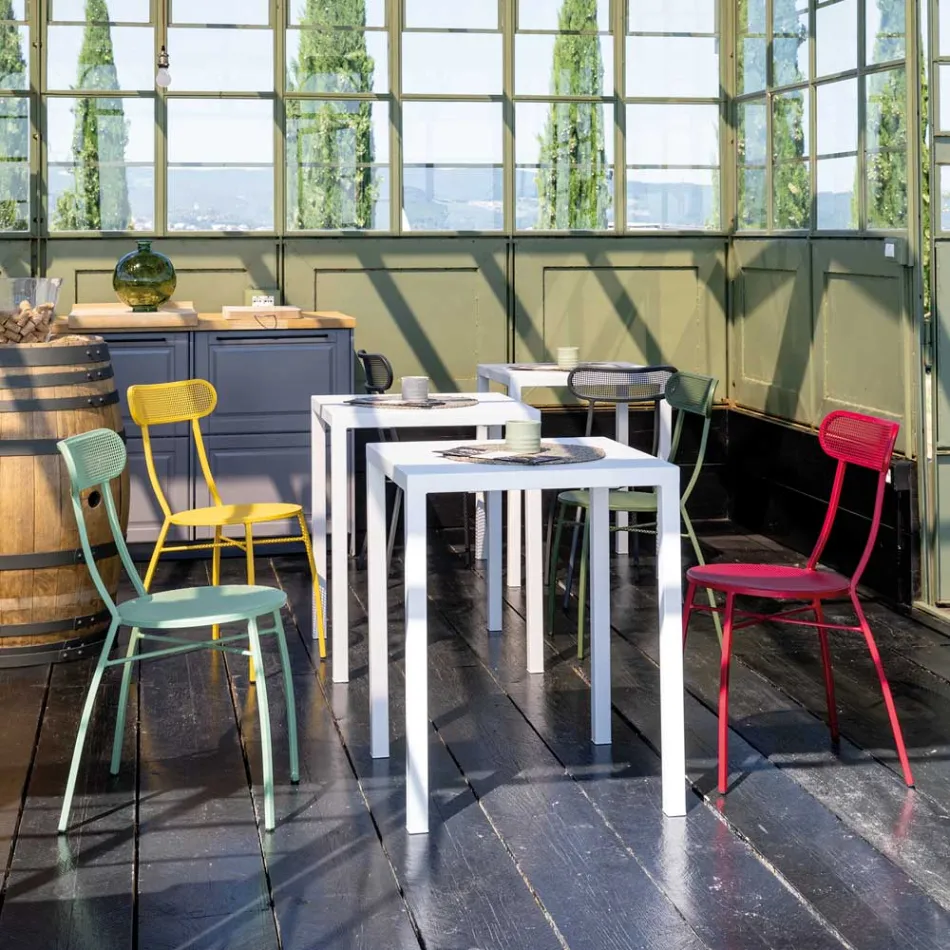 4 Sedie da Giardino in Metallo di Diversi Colori Made in Italy - Siepe Viadurini