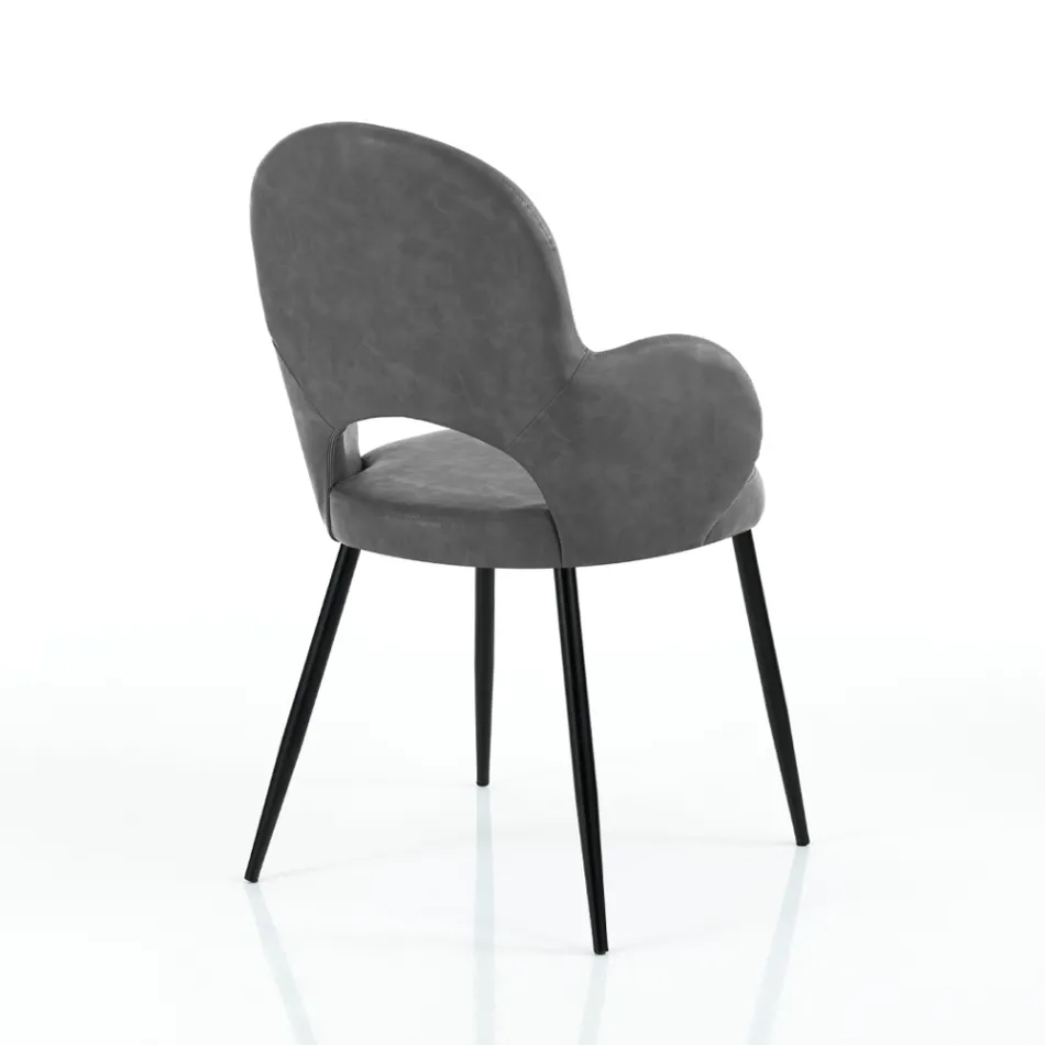 4 Sedie In Pelle Sintetica in Diverse Finiture - Amaranto Viadurini