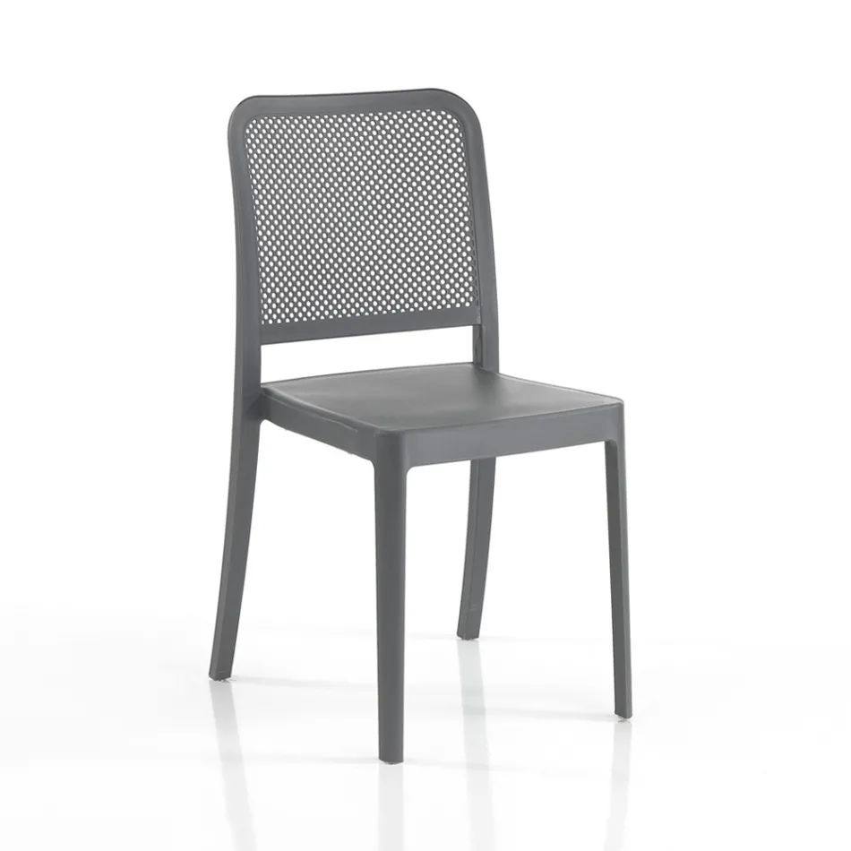 4 Sedie Indoor e Outdoor Impilabili in Polipropilene - Pavone Viadurini