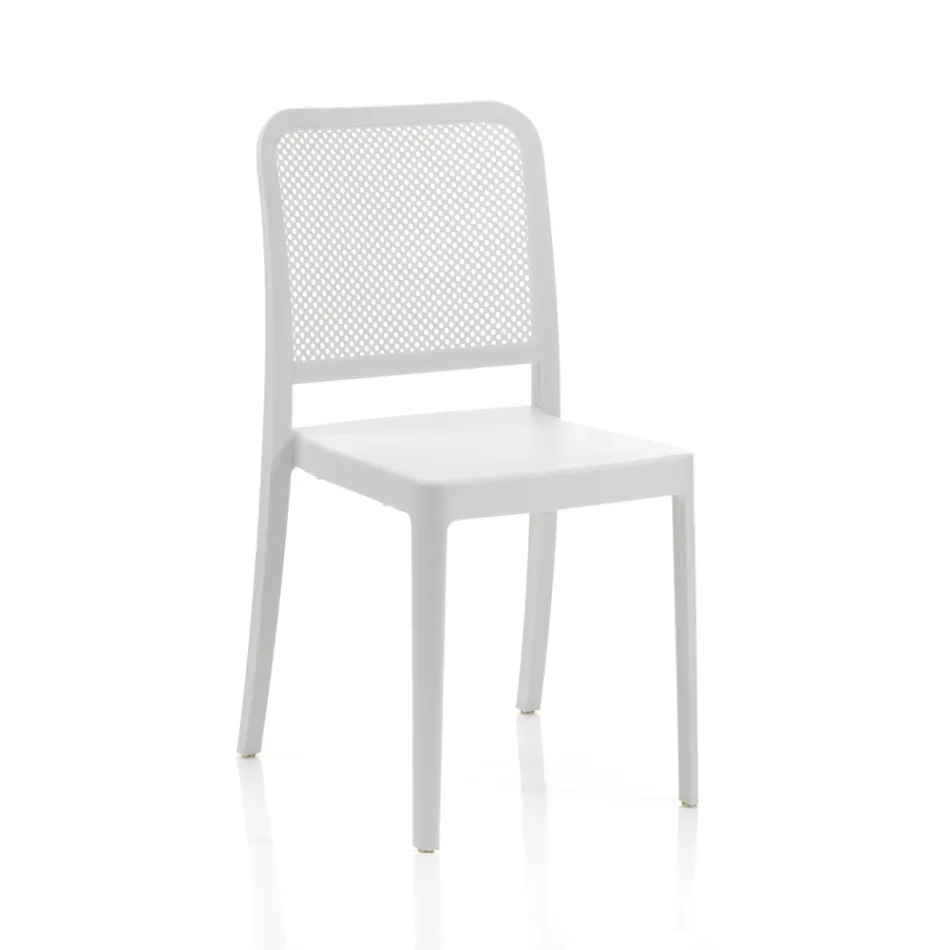 4 Sedie Indoor e Outdoor Impilabili in Polipropilene - Pavone Viadurini
