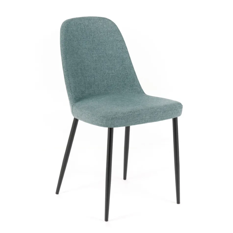 4 Sedie per il Soggiorno Realizzate in Tessuto di Diversi Colori e Metallo - Tuberosa Viadurini