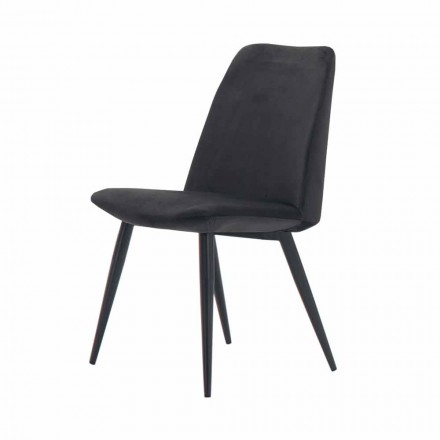 4 Sedie per Sala da Pranzo Imbottite Rivestite in Velluto Made in Italy – Granella Viadurini