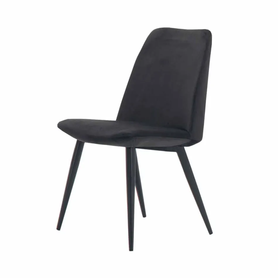 4 Sedie per Sala da Pranzo Imbottite Rivestite in Velluto Made in Italy – Granella Viadurini