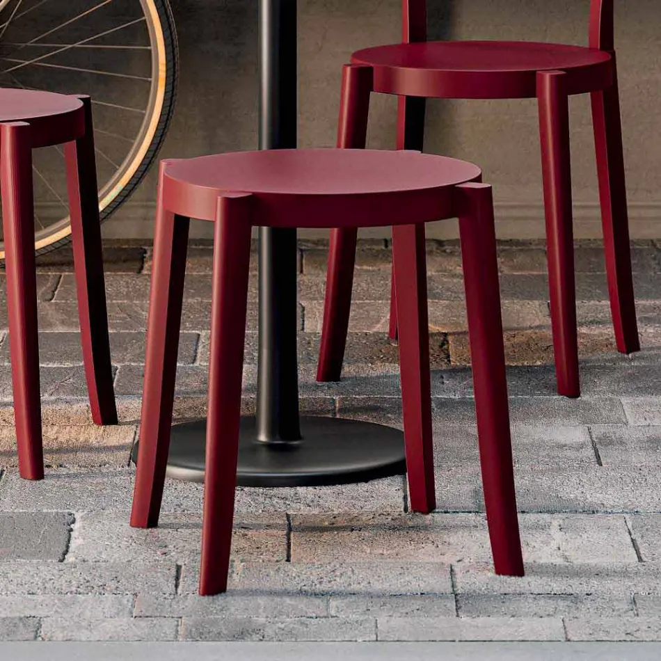 4 Sgabelli da Esterno Impilabili Design in Polipropilene Made in Italy - Anona Viadurini