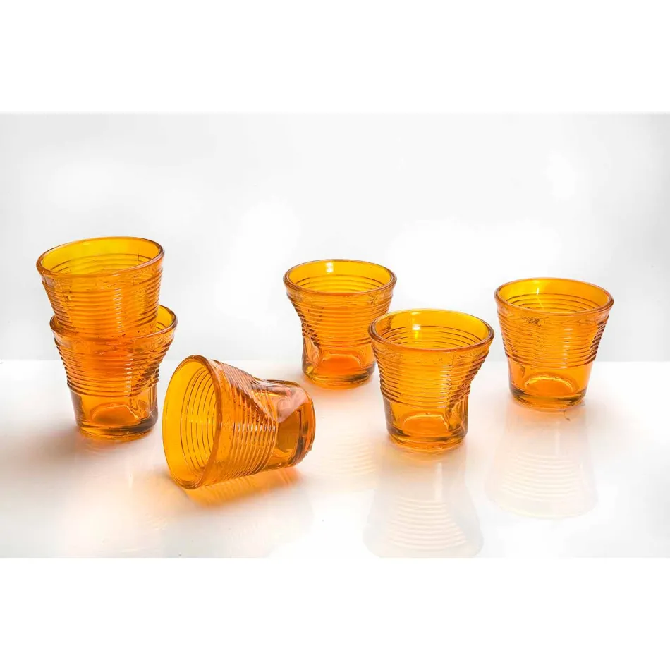 6 Tazzine Bicchieri Accartocciati da Caffè in Vetro Design Colorato - Sarabi Viadurini