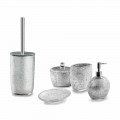 Accessori Bagno in Resina Rivestita in Foglia Argento - Argentino