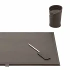 Accessori per Scrivania in Cuoio Rigenerato 5 Pezzi Made in Italy - Aristotele Viadurini