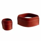 Accessori per Scrivania in Cuoio Rigenerato da 4 Pezzi Made in Italy - Ebe Viadurini