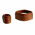 Accessori per Scrivania in Cuoio Rigenerato da 4 Pezzi Made in Italy - Ebe Viadurini