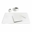 Accessori per Scrivania in Cuoio Rigenerato da 5 Pezzi Made in Italy - Ebe Viadurini
