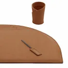 Accessori per Scrivania in Cuoio Rigenerato da 5 Pezzi Made in Italy - Medea Viadurini