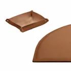 Accessori per Scrivania in Cuoio Rigenerato da 5 Pezzi Made in Italy - Medea Viadurini