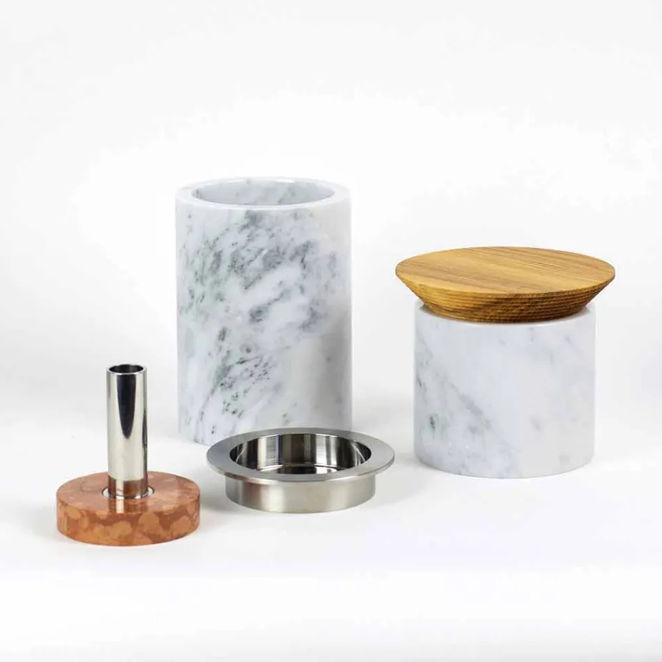 Accessori Salvaspazio per Cucina Strumenti in Marmo, Legno e Acciaio - Astoria Viadurini