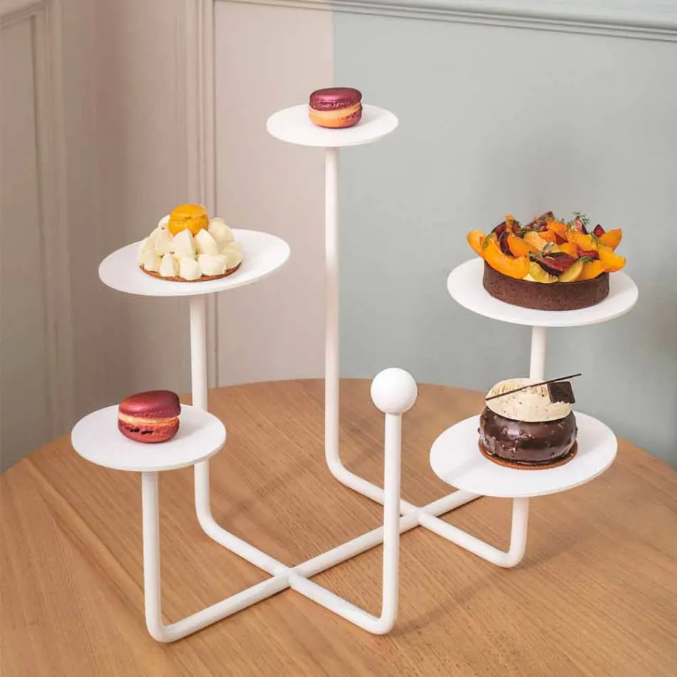 Alzatina per Dolci di Design in Acciaio Verniciato Made in Italy - Pennellope Viadurini