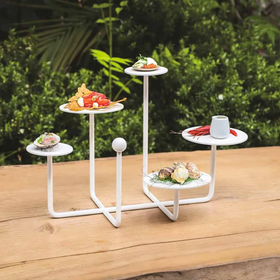 Alzatina per Dolci di Design in Acciaio Verniciato Made in Italy - Pennellope Viadurini