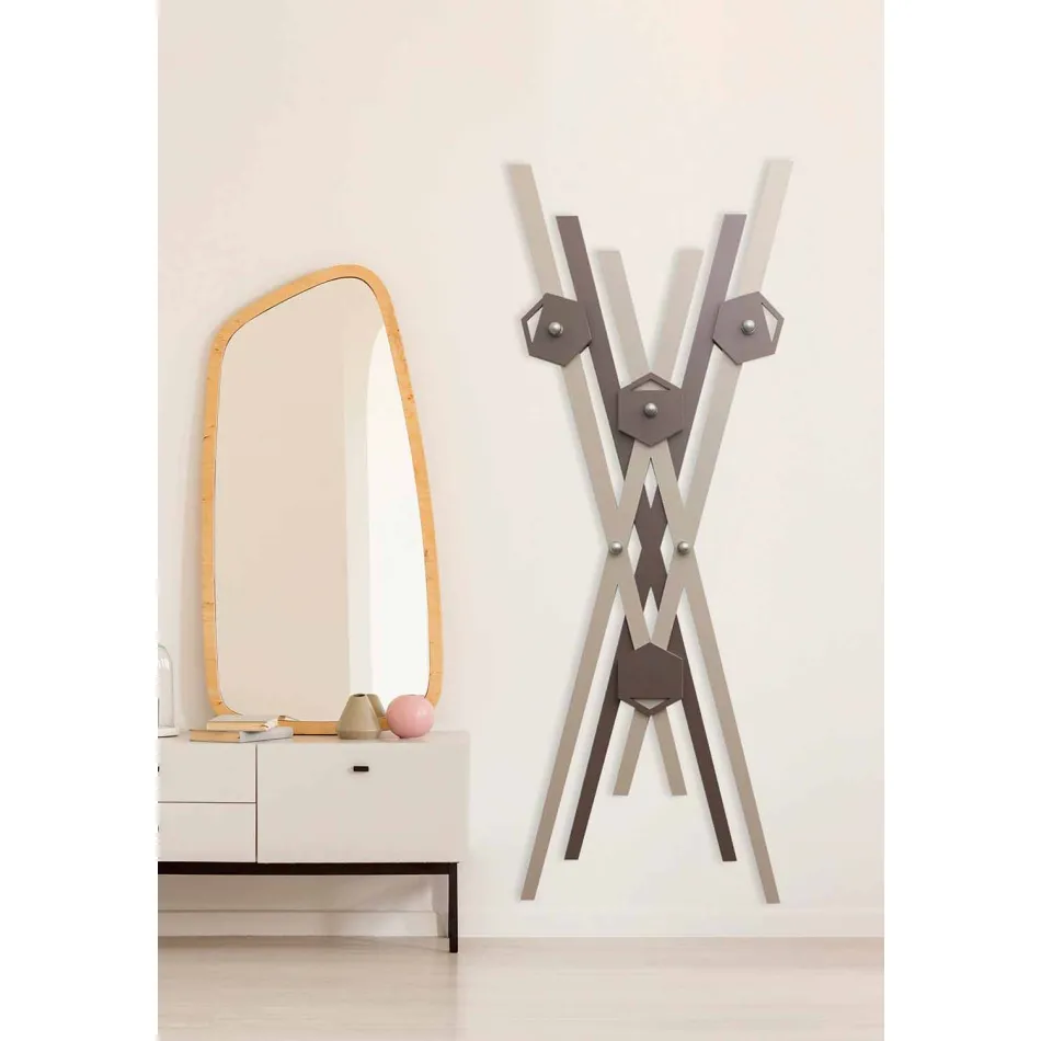 Appendiabiti a Muro Design Moderno Legno Colorato per Ingresso - Picasso Viadurini