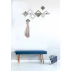 Appendiabiti da Parete in Legno Bianco e Beige Design Moderno Geometrico - Klimt Viadurini