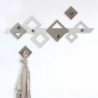 Appendiabiti da Parete in Legno Bianco e Beige Design Moderno Geometrico - Klimt Viadurini