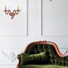 Applique 2 Luci Classica in Vetro Italiano a Mano e Metallo Oro - Oliver Viadurini