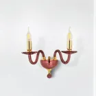 Applique 2 Luci Classica in Vetro Italiano a Mano e Metallo Oro - Oliver Viadurini