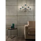 Applique a 6 Luci Classica in Vetro, Cristallo e Metallo Lusso - Flanders Viadurini