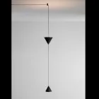 Applique a Filo in Alluminio Nero e Doppio Cono Design Minimale - Mercado Viadurini