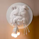Applique a Muro a 3 Luci in Ceramica Grigia o Bianca Design Moderno - Dogbull Viadurini