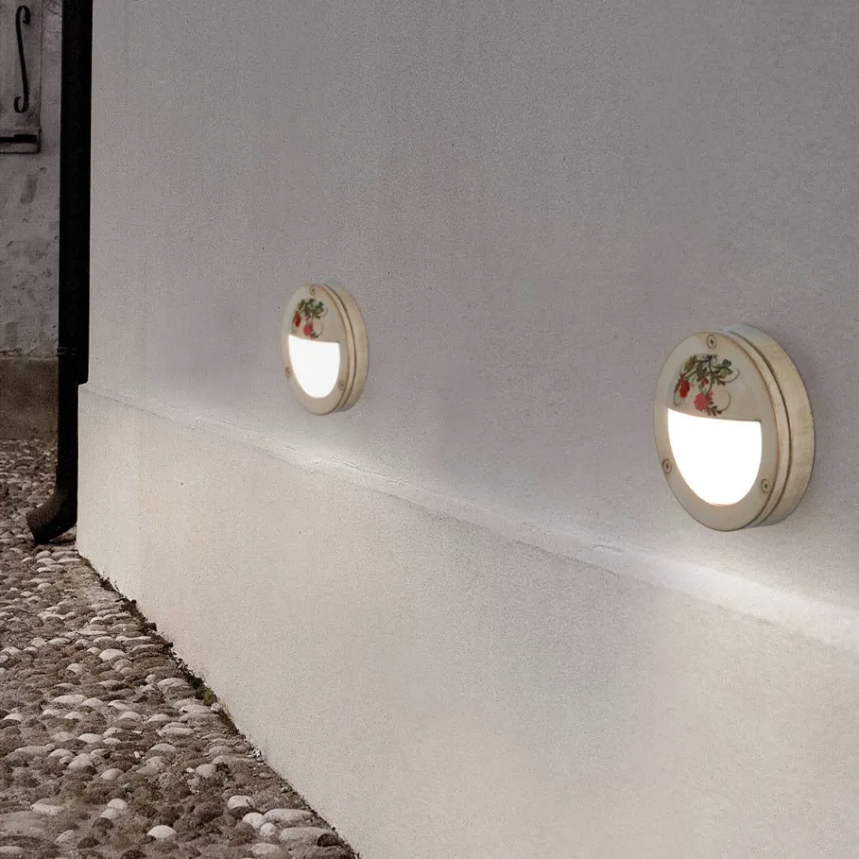 Applique a Muro da Esterno Tonda in Alluminio Dipinto a Mano - Brindisi Viadurini