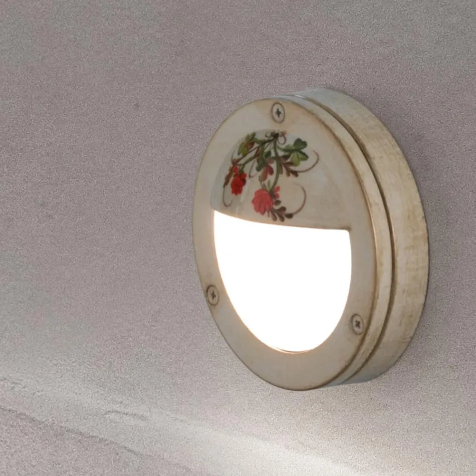 Applique a Muro da Esterno Tonda in Alluminio Dipinto a Mano - Brindisi Viadurini