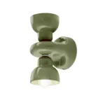Applique a Muro in Ceramica con 2 Luci Made in Italy - Berimbau Viadurini