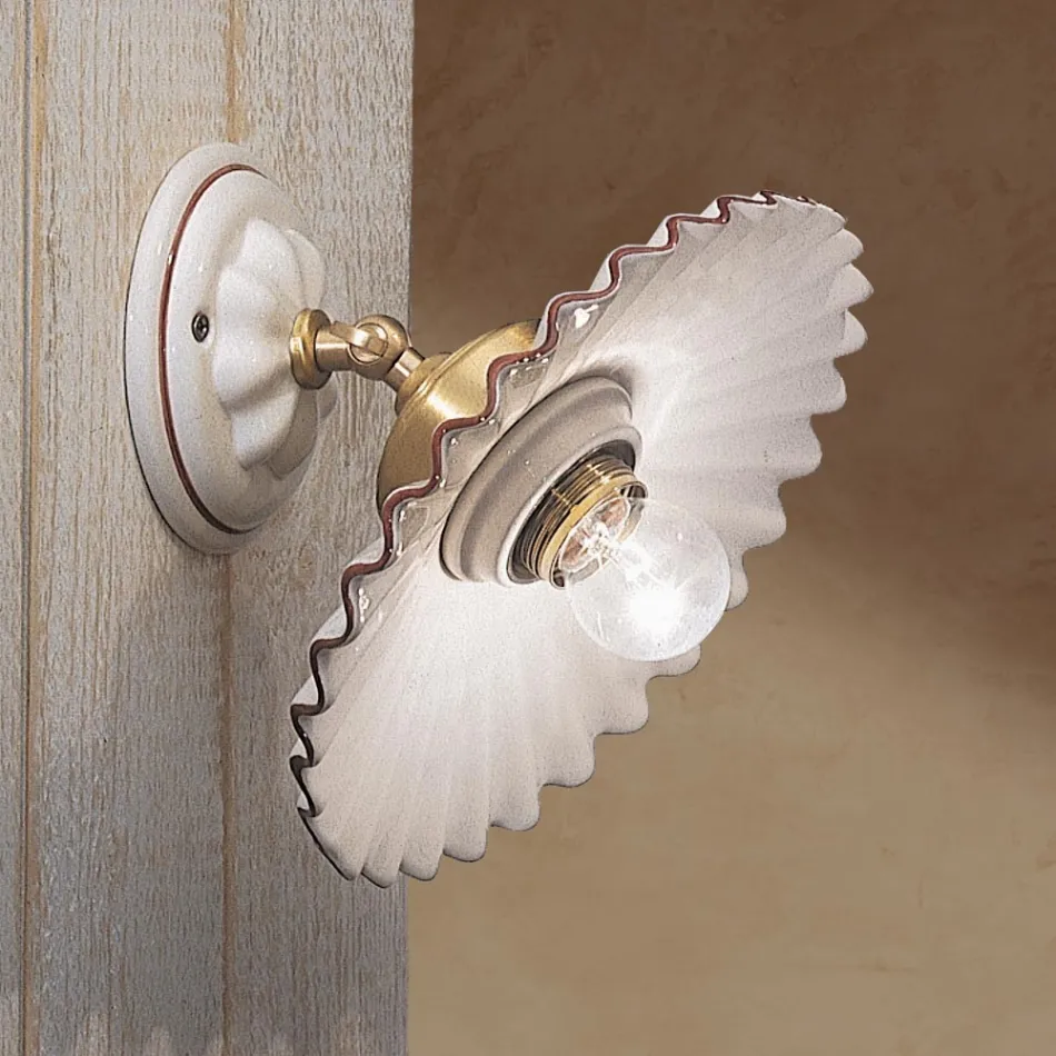 Applique a muro in ceramica e diffusore ondulato Ferroluce  Viadurini