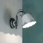 Applique a Muro in Ferro e Ceramica Effetto Ricamo Dipinta a Mano - Ravenna Viadurini