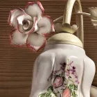 Applique a Muro in Metallo e Ceramica Decorata a Mano con Rosa - Pisa Viadurini