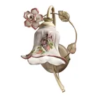 Applique a Muro in Metallo e Ceramica Decorata a Mano con Rosa - Pisa Viadurini