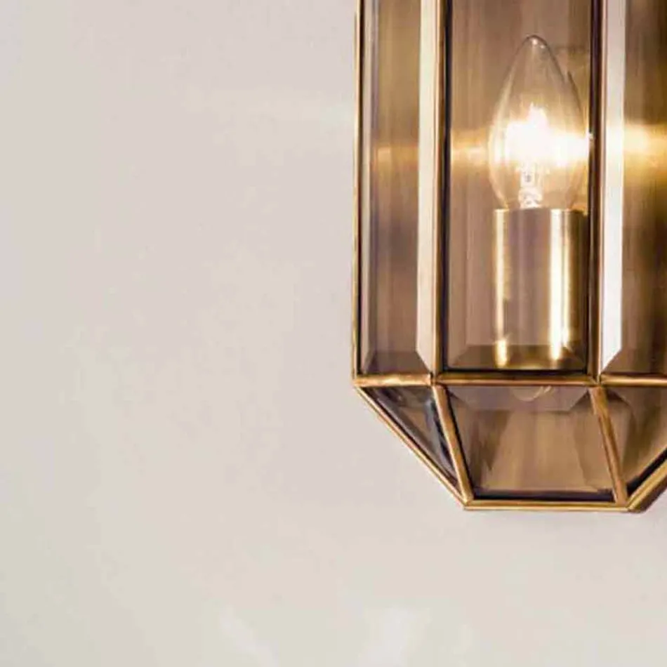 Applique Artigianale in Vetro e Ottone 1 o 2 Luci - Rilegato by Il Fanale Viadurini